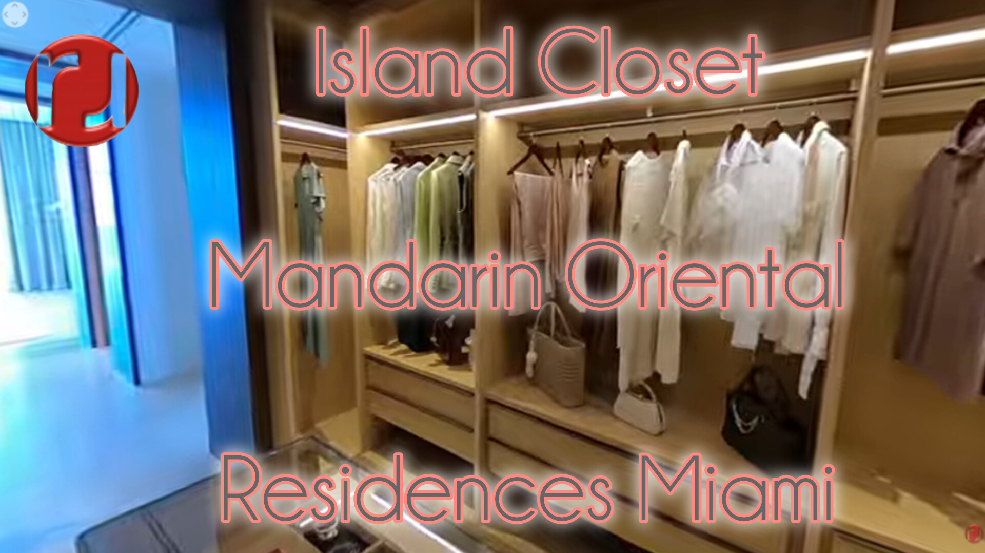 Wardrobe Island Tour | Mandarin Oriental Residences Miami – Leather-Wrapped Luxury Closet