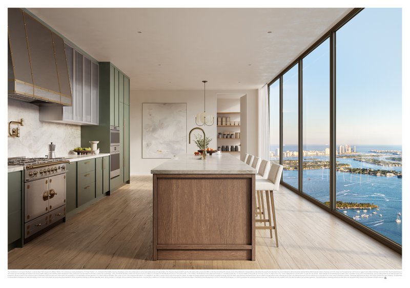 Villa Miami Kitchen Green Alternate