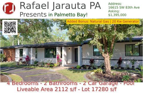 Palmetto Bay Home for Sale